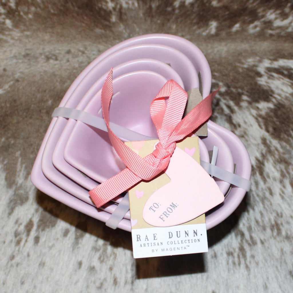 Heart Shaped Pastel Purple Measuring Cup Set with Heart Design