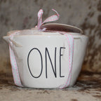 Rae Dunn White / Pink Measuring Cup Set