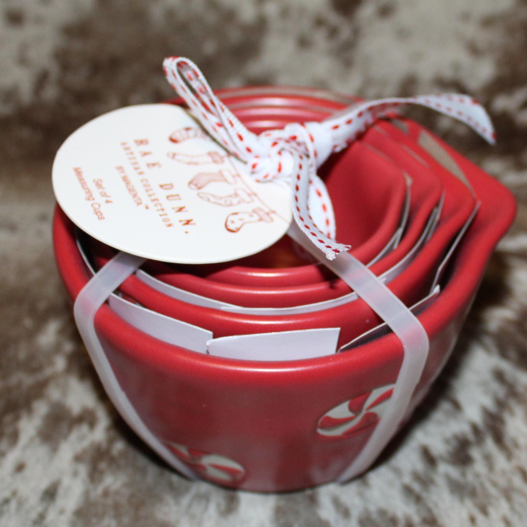 Rae Dunn Peppermint Red Measuring Cup Set