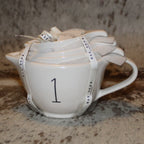 Rae Dunn White Handled With Black Number Measuring Cup Set