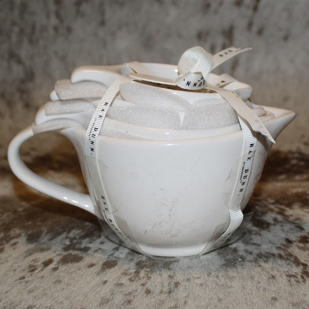 Rae Dunn White Handled With Black Number Measuring Cup Set