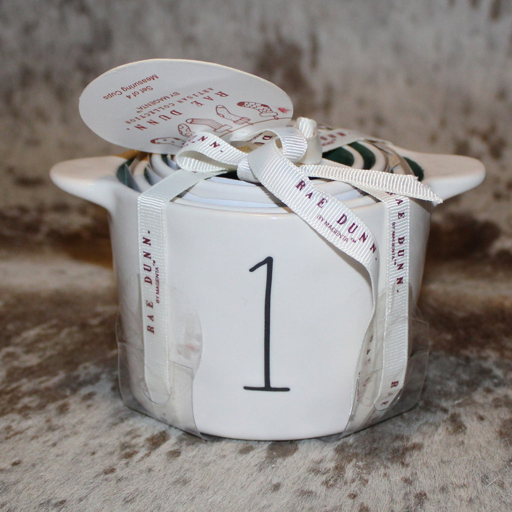 Rae Dunn Christmas Tree White Measuring Cup Set