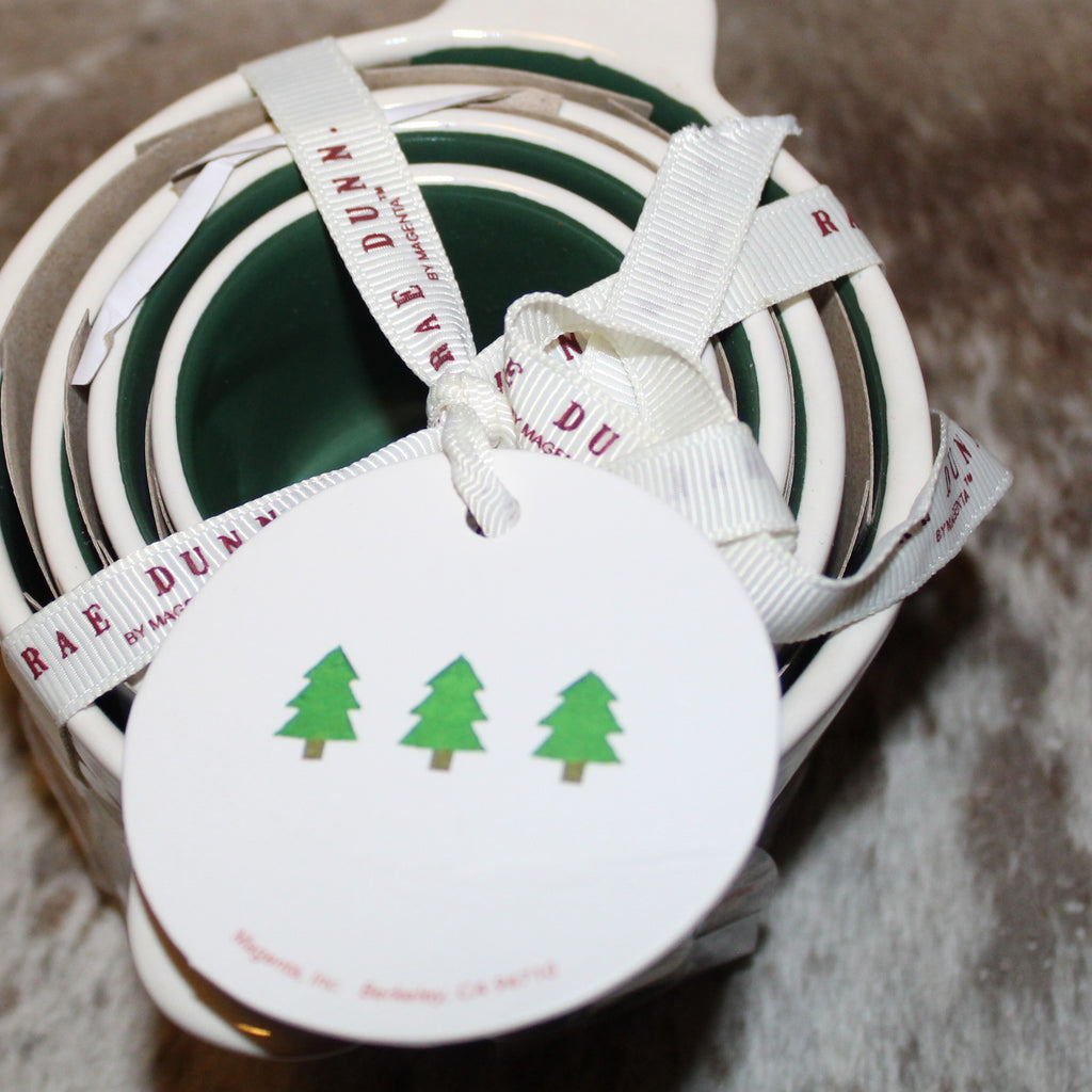 Rae Dunn Christmas Tree White Measuring Cup Set