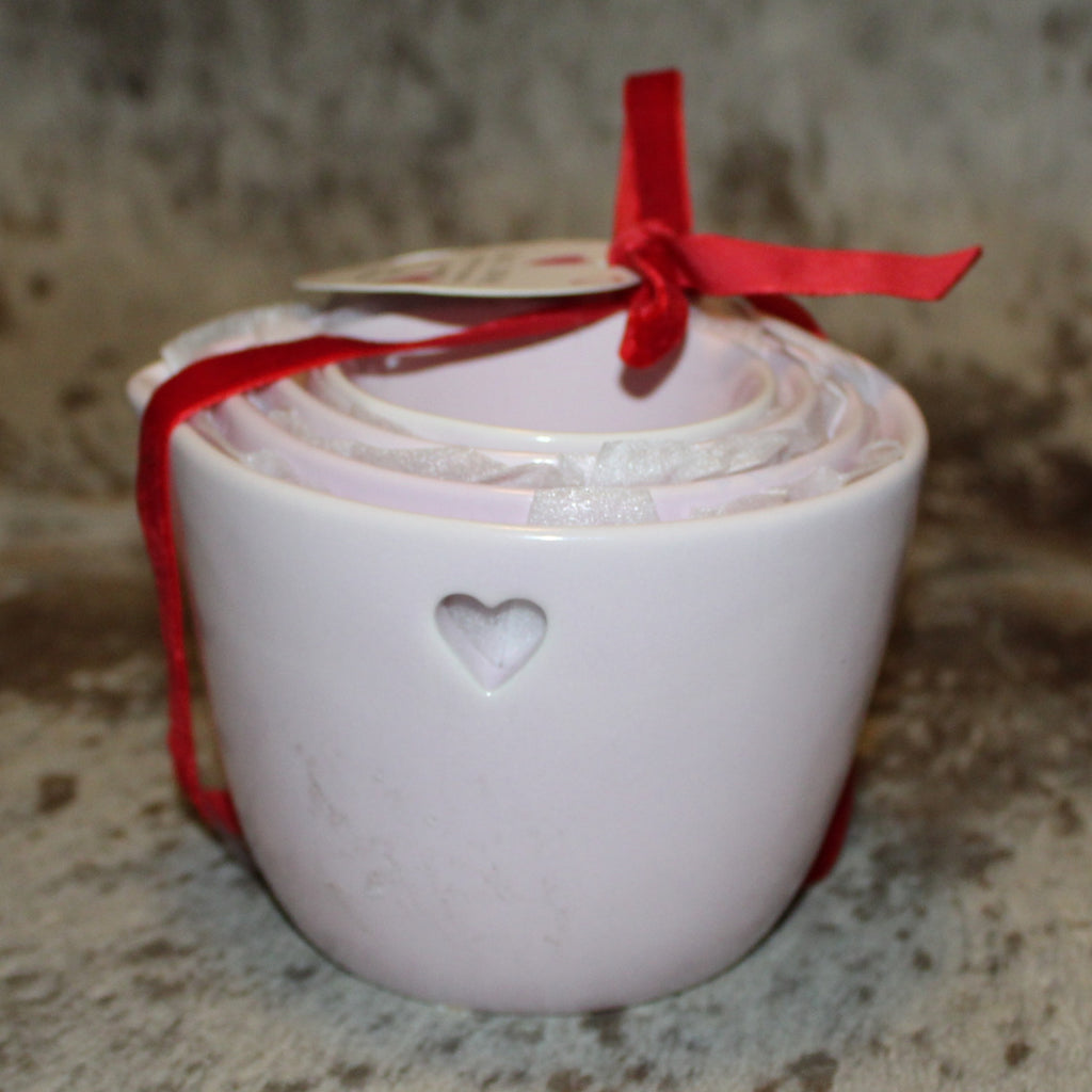 Rae Dunn Heart Cutout Pink Measuring Cup Set