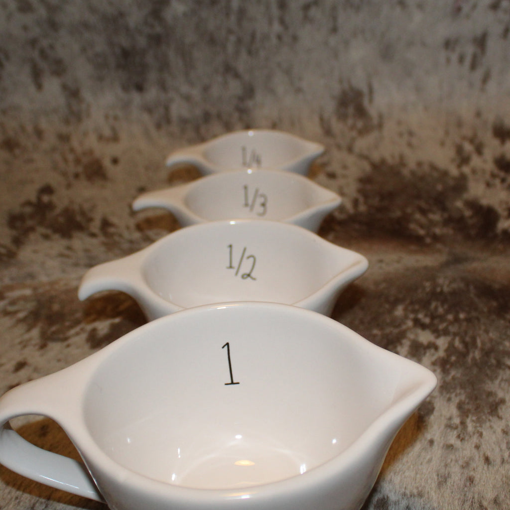 Rae Dunn Snowman White Measuring Cup Set