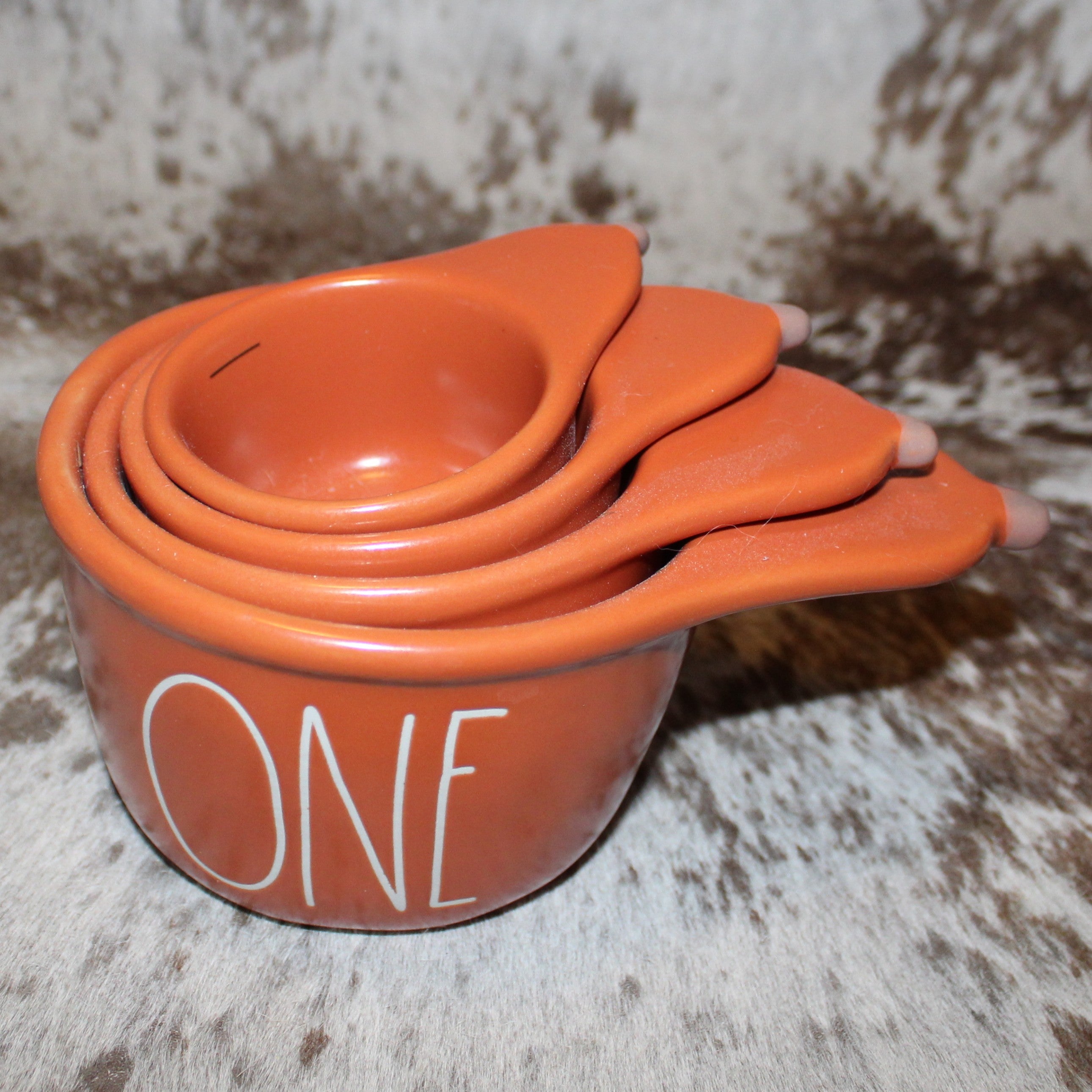 Rae Dunn Pear Shaped Burnt Orange Measuring Cup Set