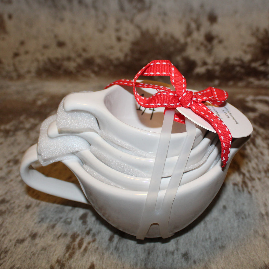 Rae Dunn Snowman White Measuring Cup Set