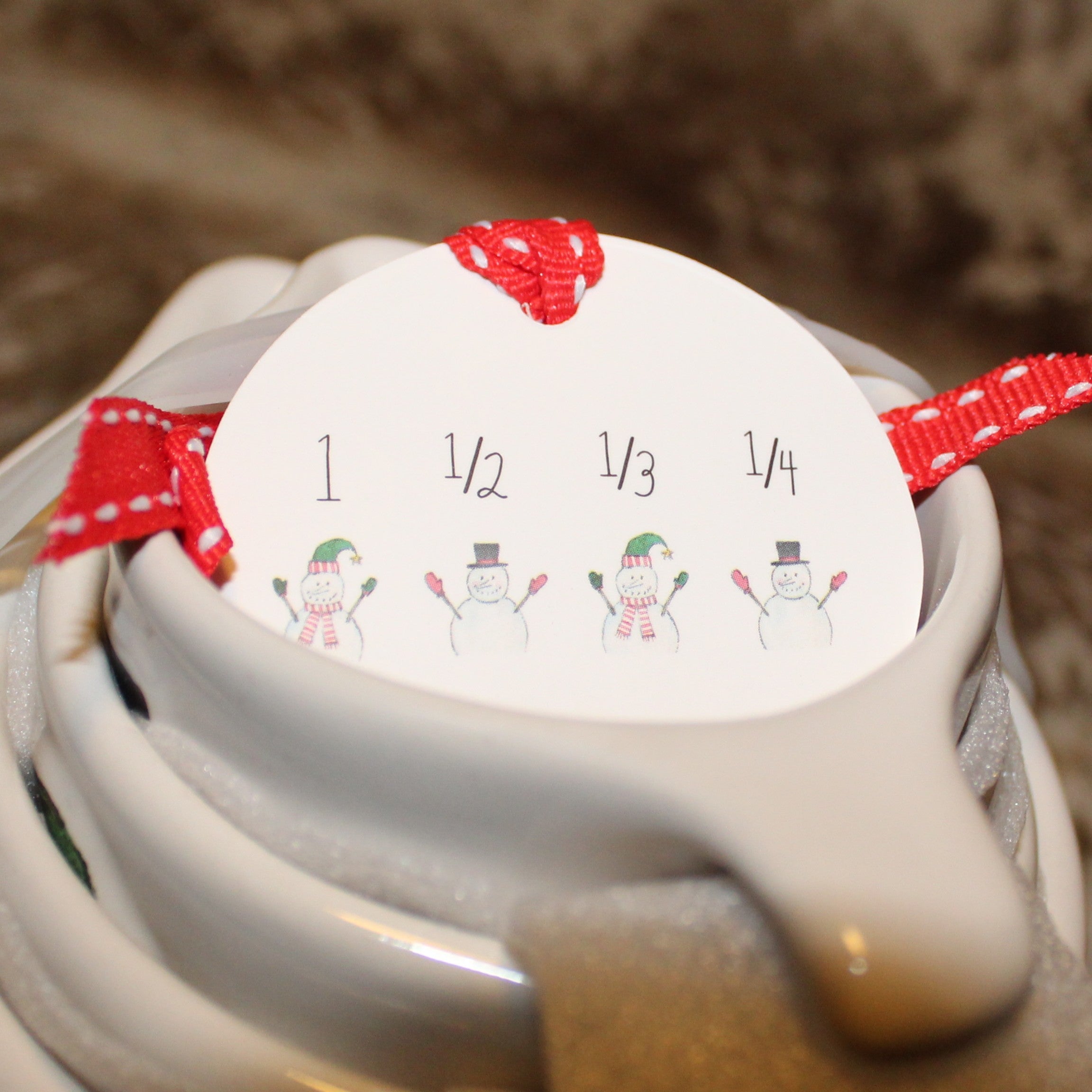 Rae Dunn Snowman White Measuring Cup Set