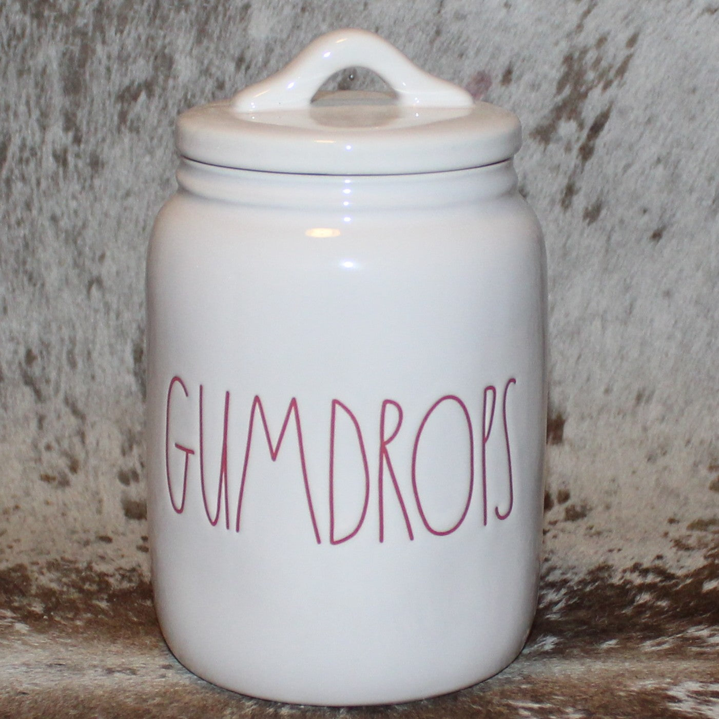 Rae Dunn GUMDROPS White Baby Canister with Flat Lid