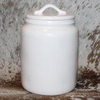Rae Dunn REINDEER SNACKS White Large Canister with Flat Lid