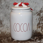 Rae Dunn COCOA White Baby Canister with Flat Lid