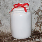 Rae Dunn COCOA White Baby Canister with Flat Lid