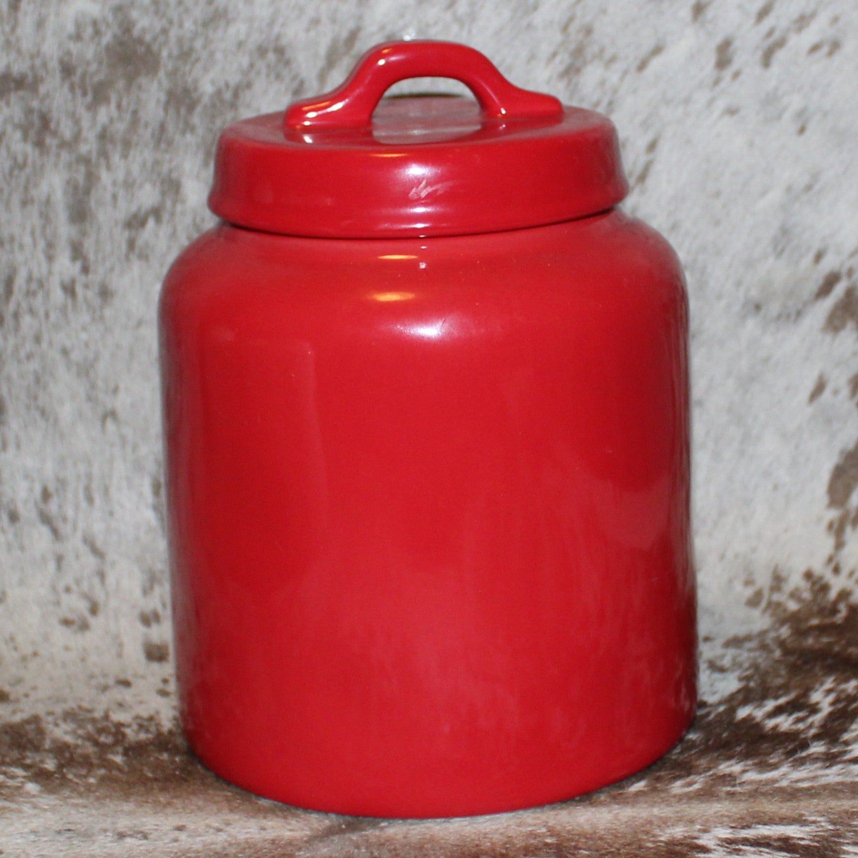 Rae Dunn SANTA'S COOKIES Red Chubby Canister with Lid