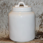 Rae Dunn SANTA'S COOKIES White Chubby Canister with Lid