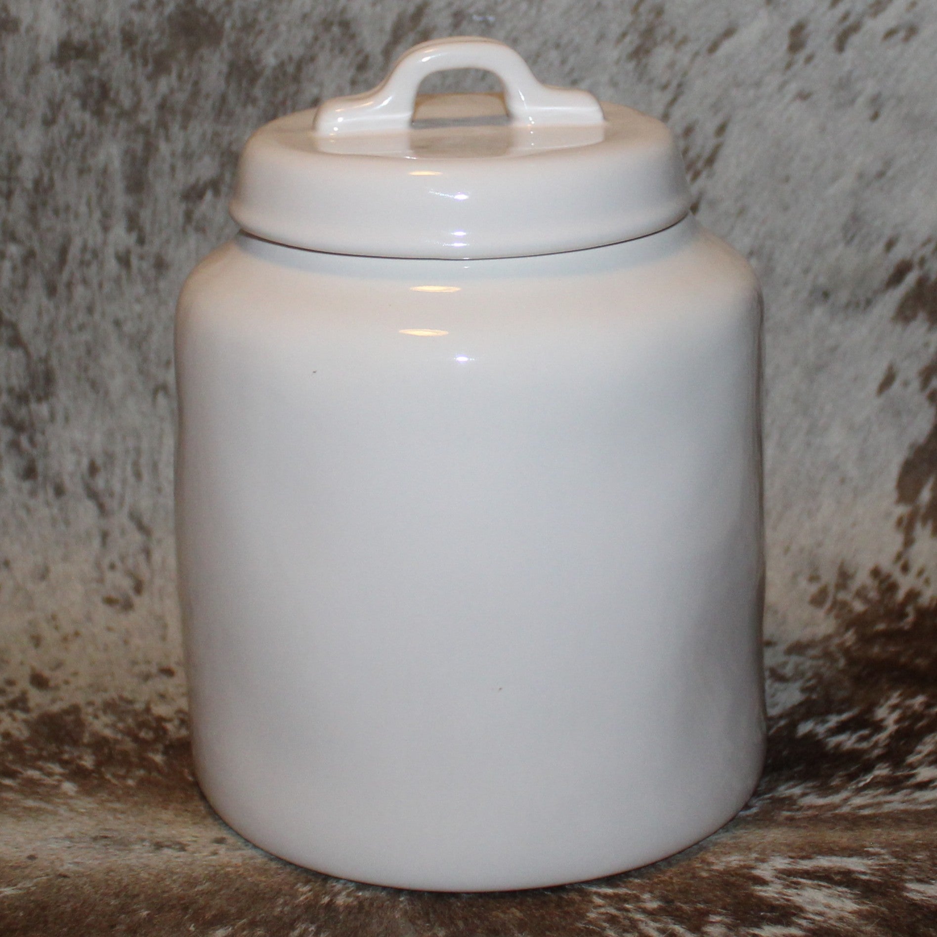 Rae Dunn MERRY Snowman White Chubby Canister with Lid