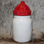 Rae Dunn SNOW DAY White Baby Canister with Red Winter Hat