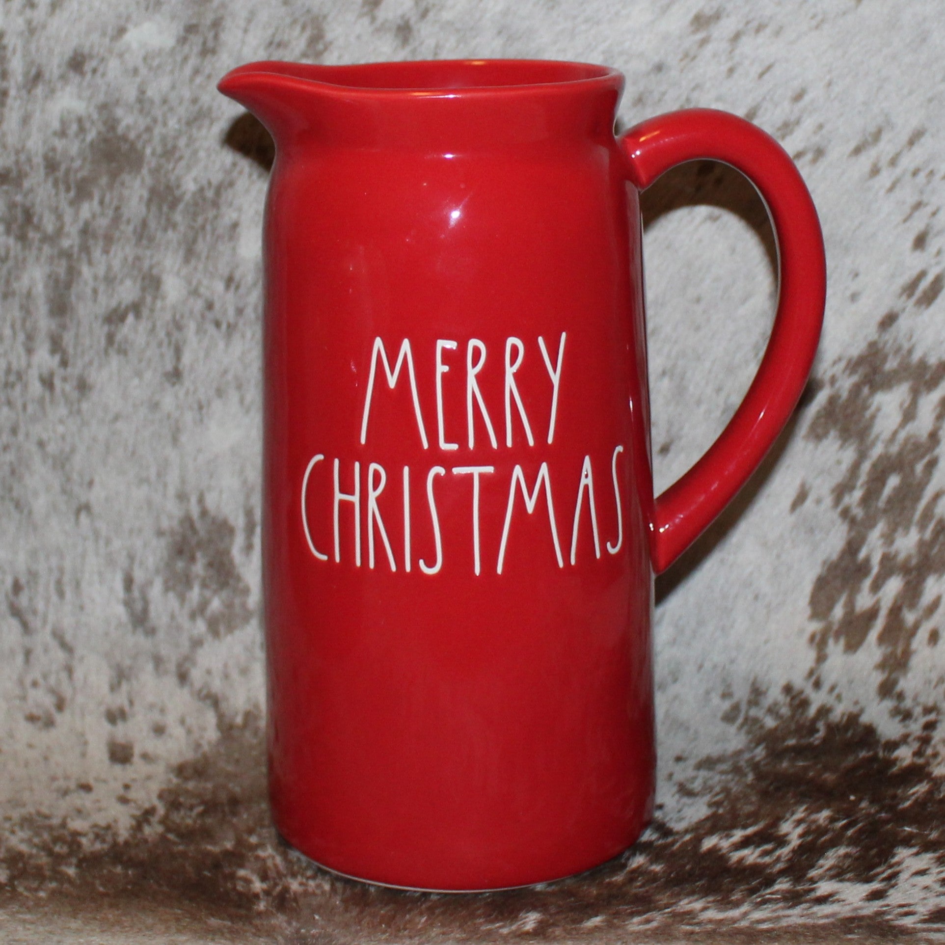 MERRY CHRISTMAS Red Pitcher