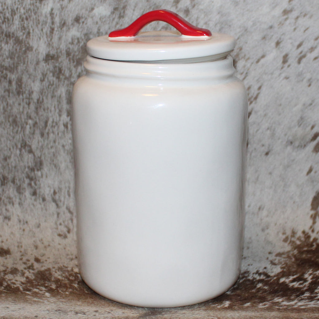 Rae Dunn MERRY White Extra Large Canister with Flat Lid