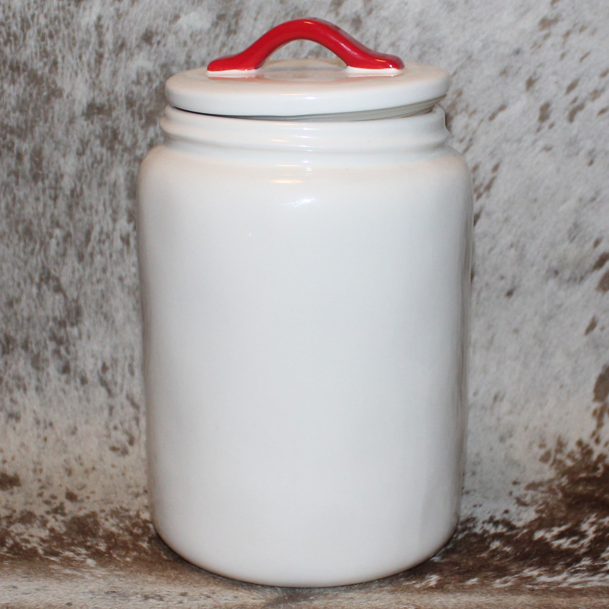 Rae Dunn MERRY White Extra Large Canister with Flat Lid