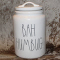 Rae Dunn BAH HUMBUG White Extra Large Canister with Flat Lid