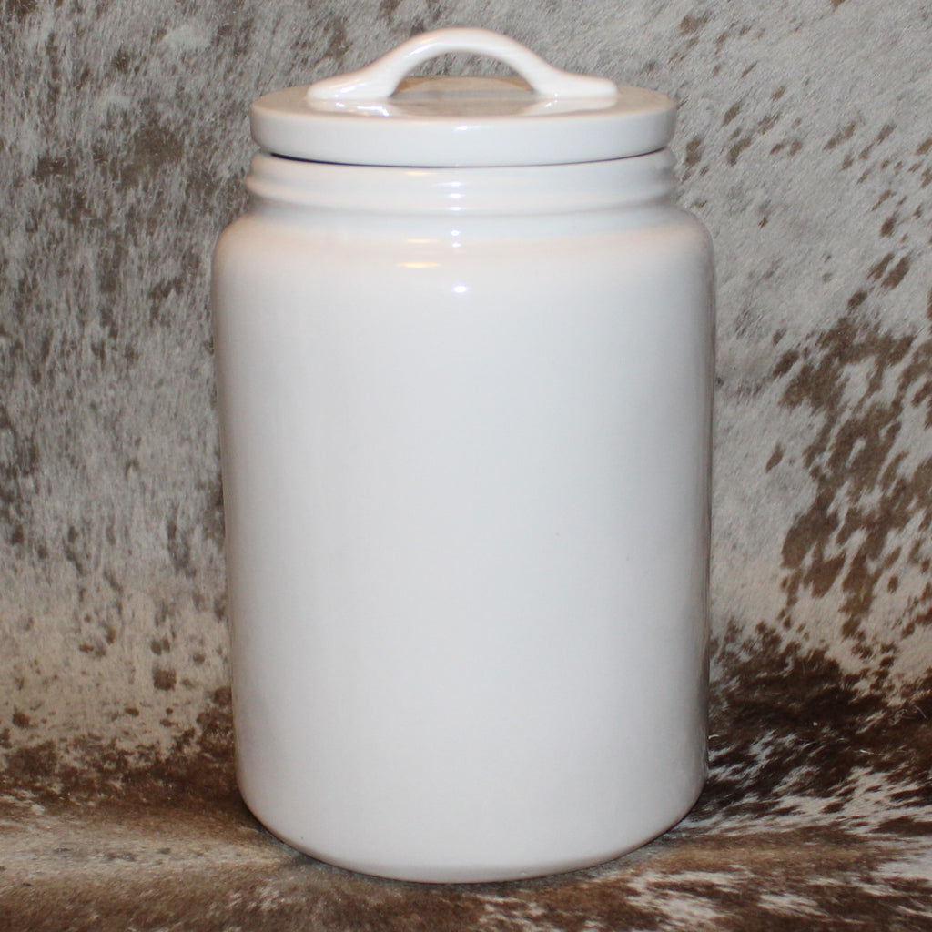 Rae Dunn BAH HUMBUG White Extra Large Canister with Flat Lid