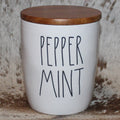 Rae Dunn PEPPER MINT White Baby Cellar with Wood Lid