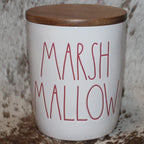 Rae Dunn MARSH MALLOW White Baby Cellar with Wood Lid