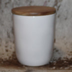 Rae Dunn PEPPER MINT White Baby Cellar with Wood Lid