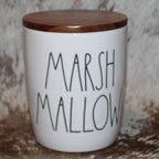 Rae Dunn MARSH MALLOW White Baby Cellar with Wood Lid
