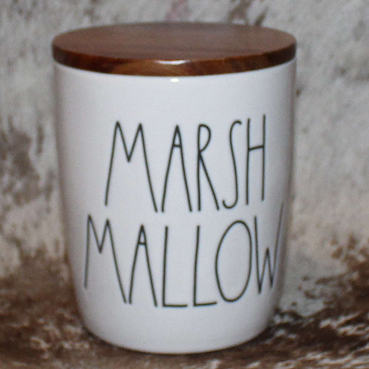 Rae Dunn MARSH MALLOW White Baby Cellar with Wood Lid
