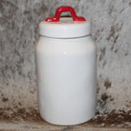 Rae Dunn HOME FOR THE HOLIDAYS White Canister with Red Truck