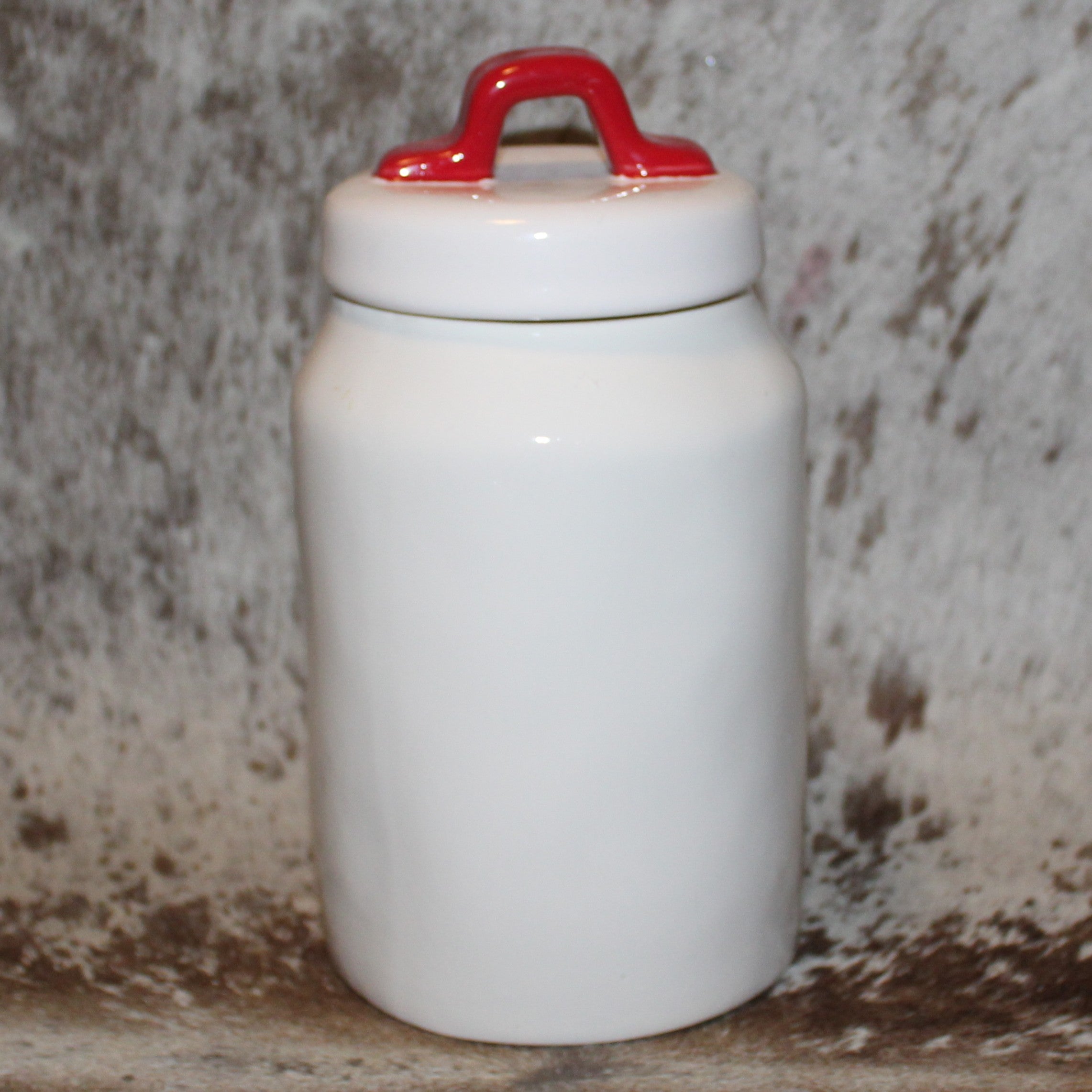 Rae Dunn HOME FOR THE HOLIDAYS White Canister with Red Truck