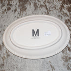 Rae Dunn merry christmas Elf Feet M Stamp Oval Plate Plate