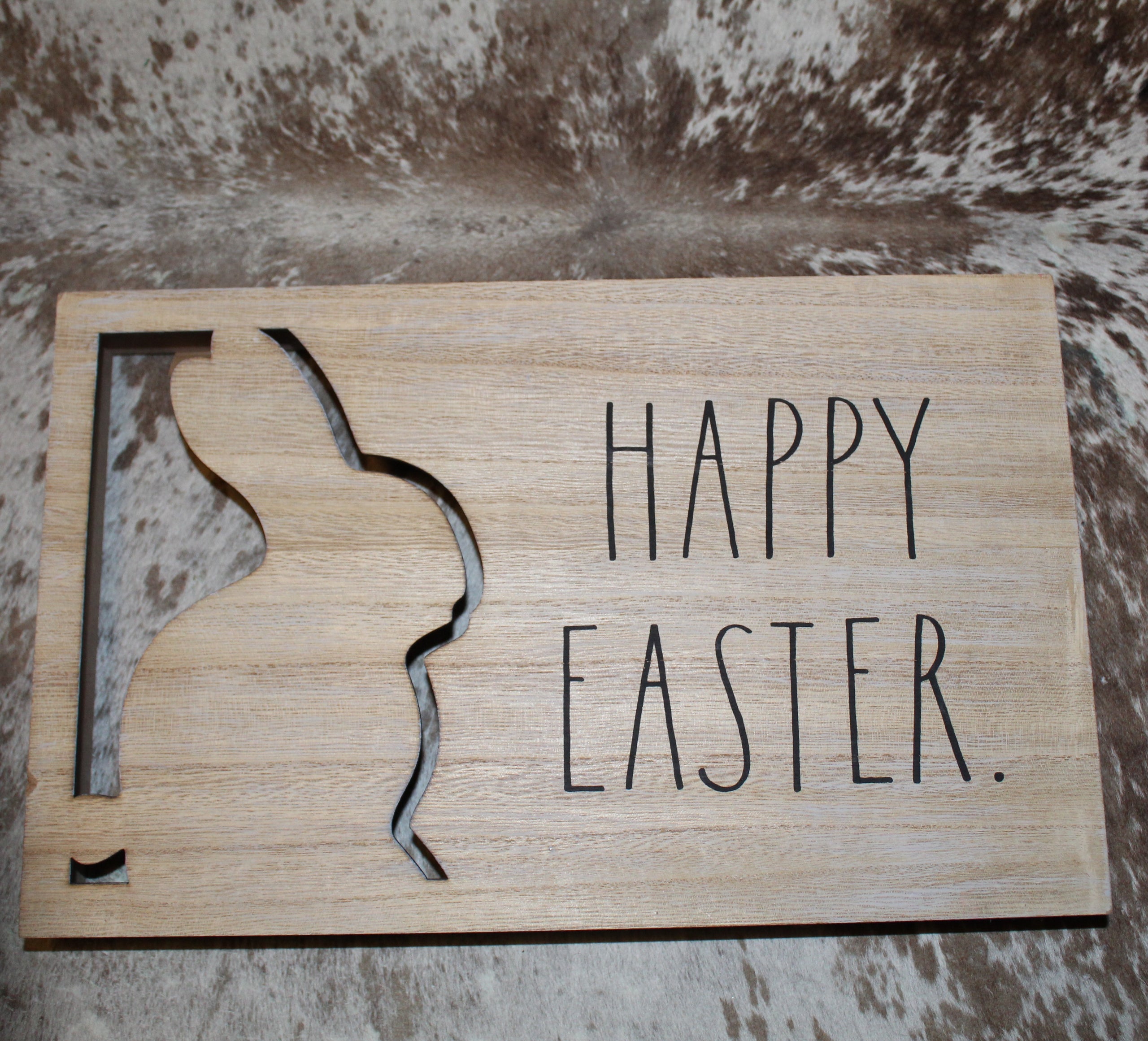 Rae Dunn HAPPY EASTER Wood Sign with Bunny