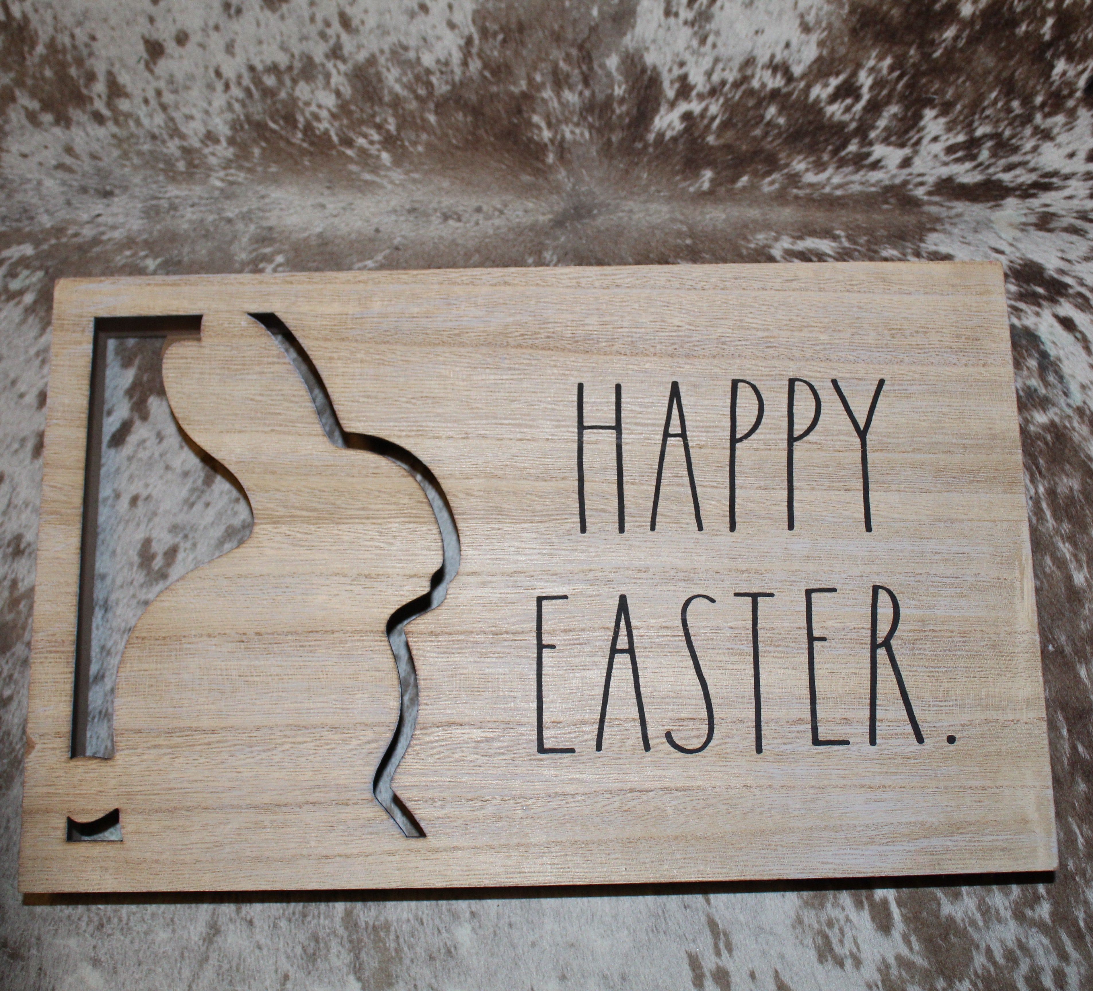 Rae Dunn HAPPY EASTER Wood Sign with Bunny