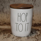 Rae Dunn HOP TO IT Small White Cellar
