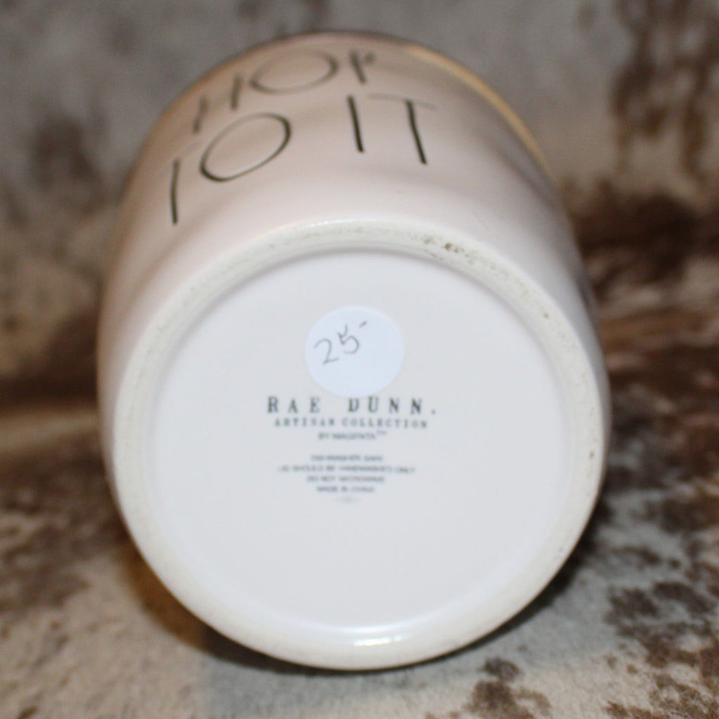Rae Dunn HOP TO IT Small White Cellar