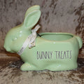 Rae Dunn BUNNY TREATS Rabbit Shaped Dish - Light Green