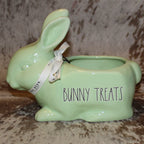 Rae Dunn BUNNY TREATS Rabbit Shaped Dish - Light Green