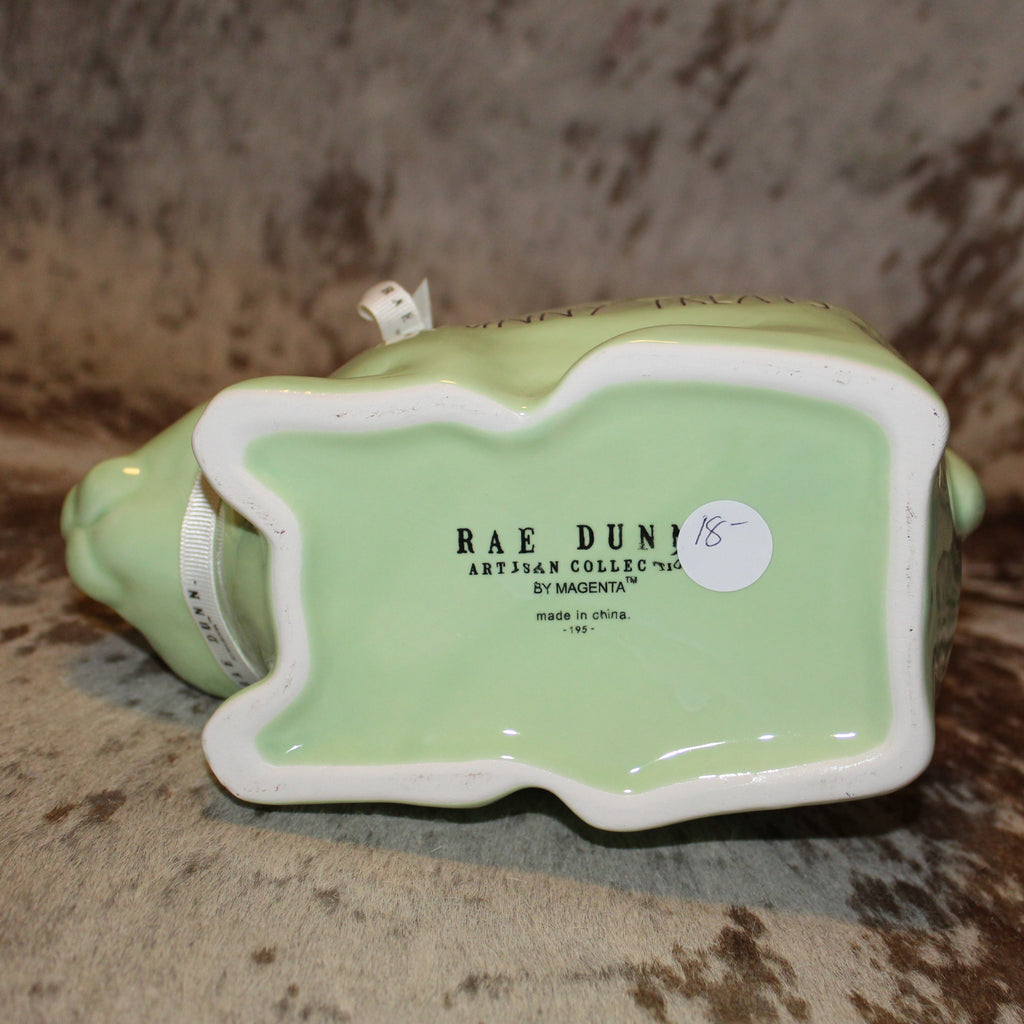 Rae Dunn BUNNY TREATS Rabbit Shaped Dish - Light Green