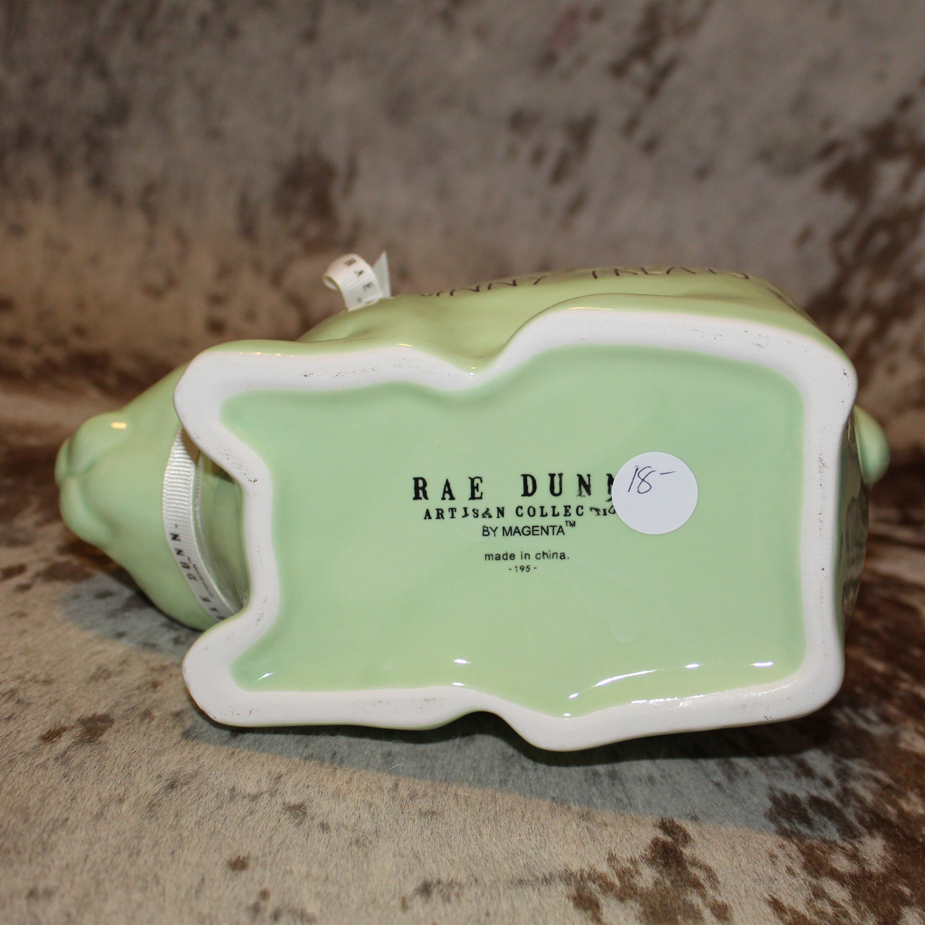 Rae Dunn BUNNY TREATS Rabbit Shaped Dish - Light Green