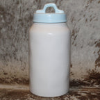 Rae Dunn EASTER TREATS Tall White Canister with Baby Blue Lid