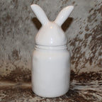 Rae Dunn JELLY BEANS White Baby Canister with Bunny Head Lid