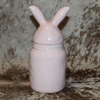 Rae Dunn HUNNY BUNNY Pink Baby Canister with Bunny Head Lid