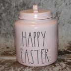 Rae Dunn HAPPY EASTER Pink Chubby Canister