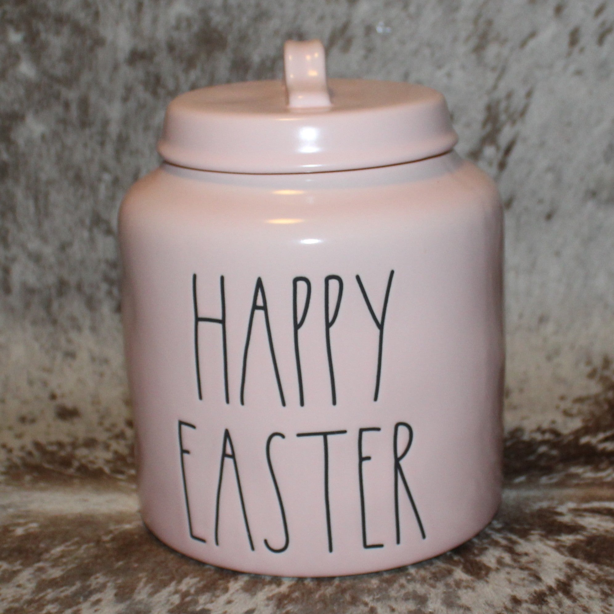 Rae Dunn HAPPY EASTER Pink Chubby Canister