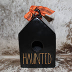Rae Dunn HAUNTED Black Birdhouse