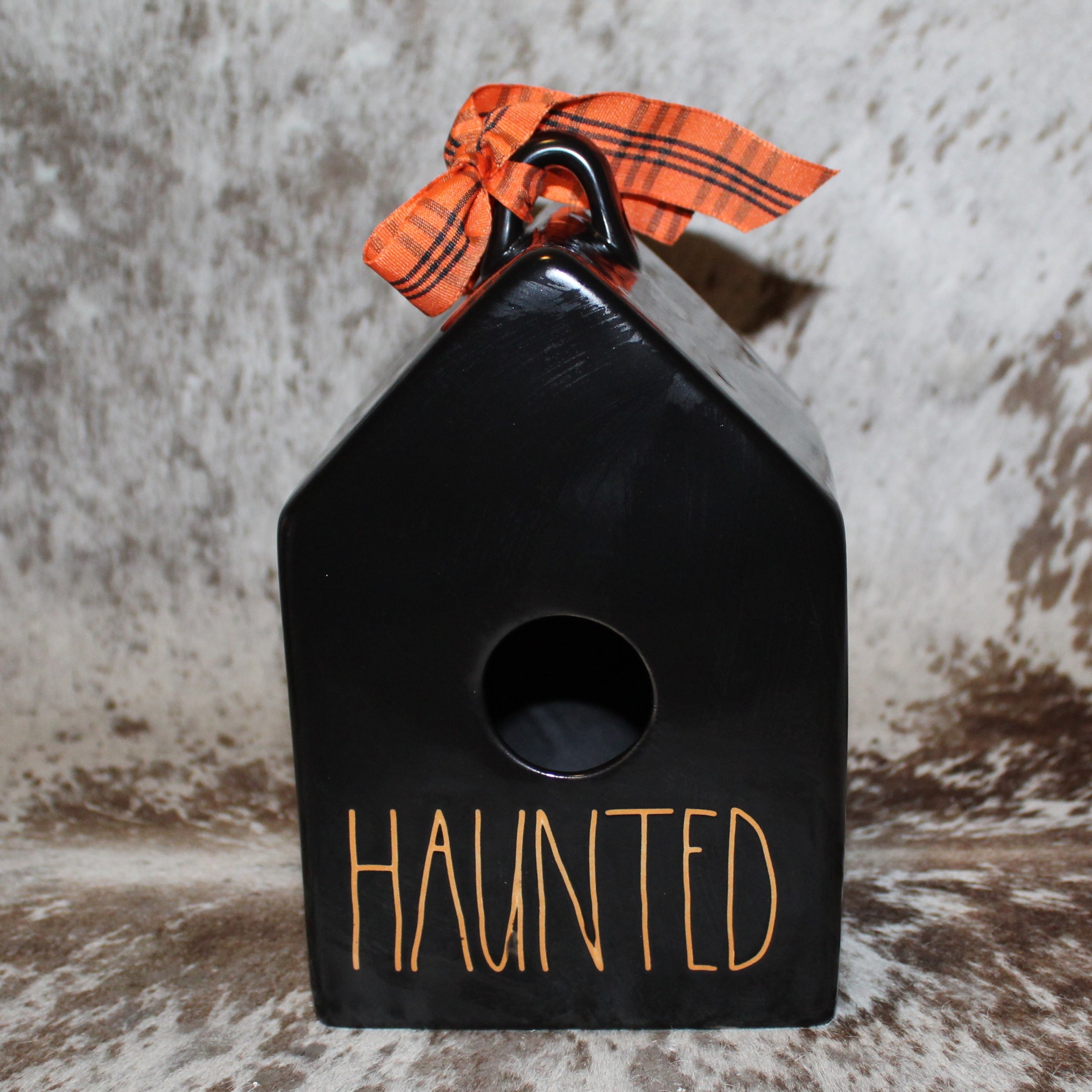 Rae Dunn HAUNTED Black Birdhouse