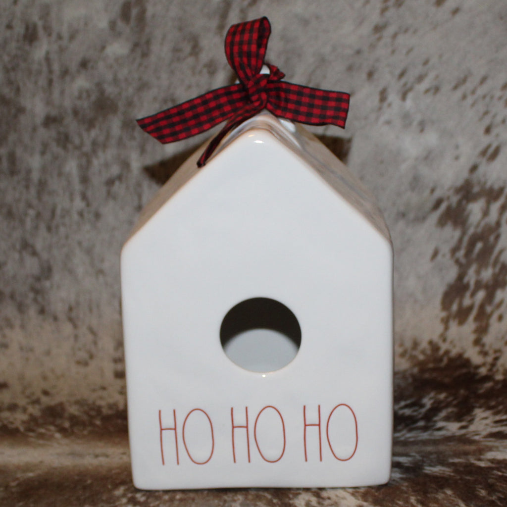 Rae Dunn HO HO HO White Birdhouse