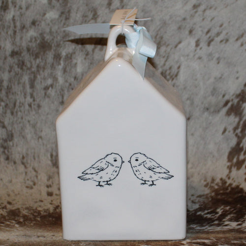 Rae Dunn BABY BIRD White Birdhouse With 2 Baby Birds on Back
